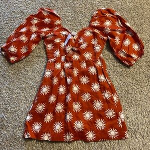 LOFT Terracotta Sunburst Dress